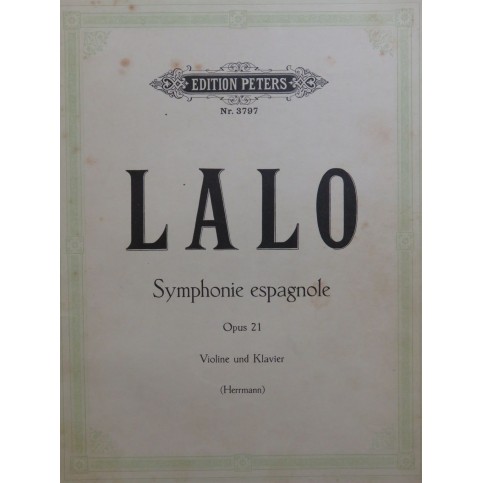 LALO Edouard Symphonie Espagnol Opus 21 Violon Piano