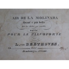 BEETHOVEN Air de la Molinara Quant' è più bello Piano ca1820