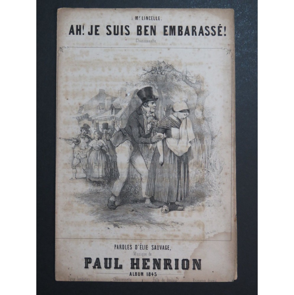 HENRION Paul Ah ! Je suis ben embarrassé Chant Guitare 1845