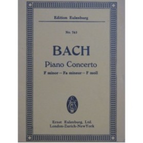 BACH J. S. Piano Concerto F minor Orchestre Piano