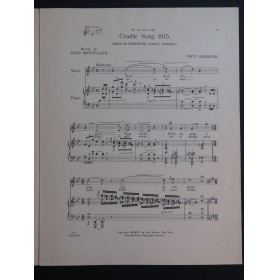 KREISLER Fritz Cradle Song 1915 Signature Chant Piano 1915