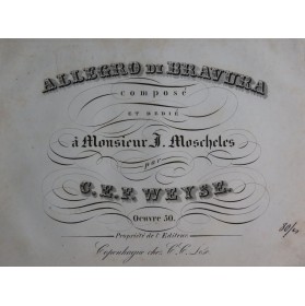 WEYSE Christoph Ernst Friedrich Allegro di Bravura op 50 Piano 1831
