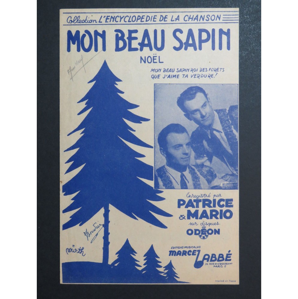 Mon Beau Sapin Noël Chant Accordéon 1946