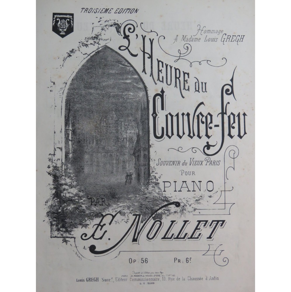 NOLLET E. L'Heure du Couvre-Feu Piano ca1875