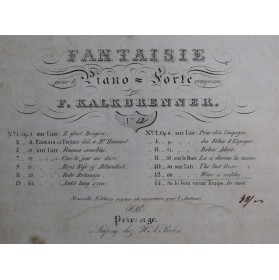 KALKBRENNER Frédéric Fantaisie No 12 W'ere a noddin op 60 Piano ca1825