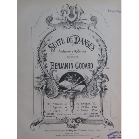 GODARD Benjamin Mazurk No 4 op 103 Piano XIXe
