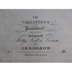 OELRICH J. H. 7 Variations op 4 Piano ca1830