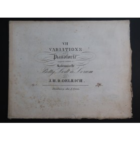 OELRICH J. H. 7 Variations op 4 Piano ca1830