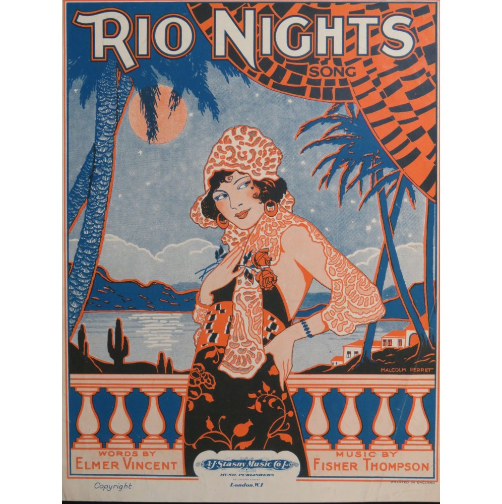 THOMPSON Fisher Rio Nights Chant Piano 1922