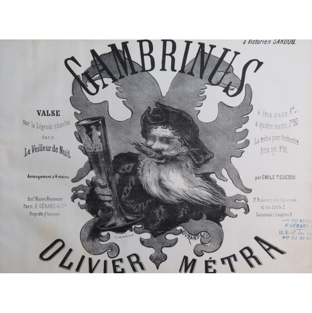 MÉTRA Olivier Le Roi Gambrinus Piano 1870