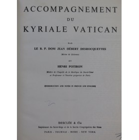 DESROCQUETTES POTIRON Kyriale Vatican Chant Orgue 1957