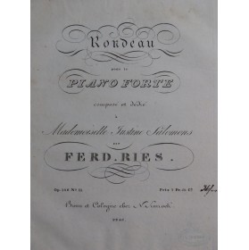 RIES Ferdinand Rondo op 106 No 2 Piano ca1824