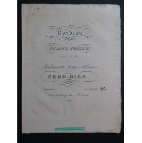 RIES Ferdinand Rondo op 106 No 2 Piano ca1824