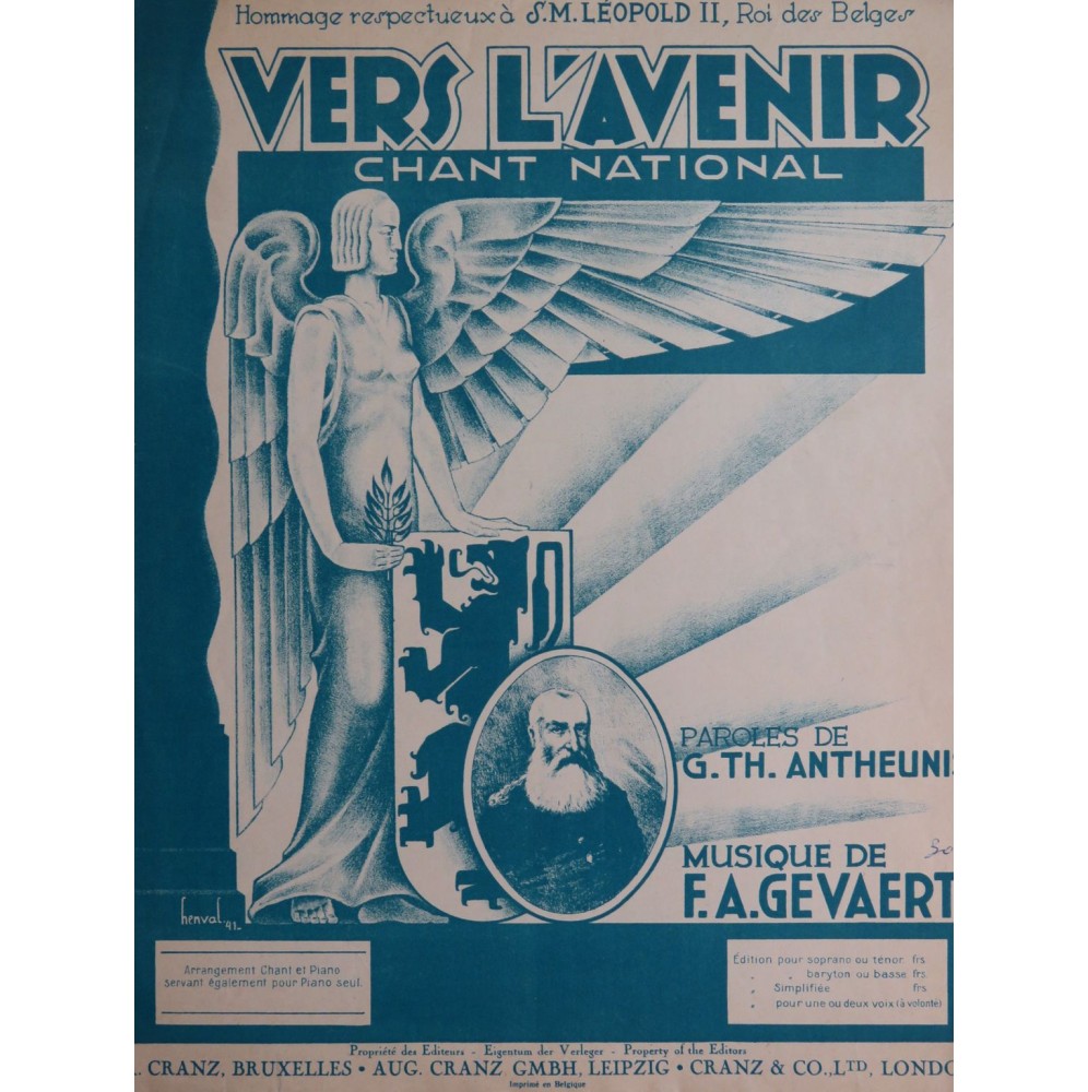 GEVAERT F. A. Vers L'Avenir Chant Piano