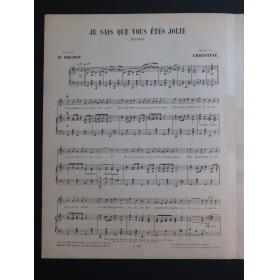 CHRISTINÉ Henri Je sais que vous êtes jolie Chant Piano 1913