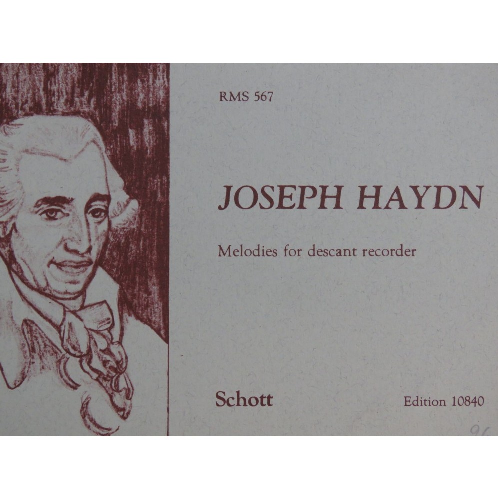 HAYDN Joseph Melodies for Descant Recorder Flûte à bec 1963