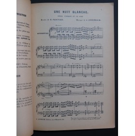 OFFENBACH Jacques Une Nuit Blanche Opéra Chant Piano ca1910