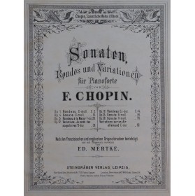 CHOPIN Frédéric Sonaten Rondos und Variationen Concerte Piano ca1890