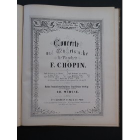 CHOPIN Frédéric Sonaten Rondos und Variationen Concerte Piano ca1890