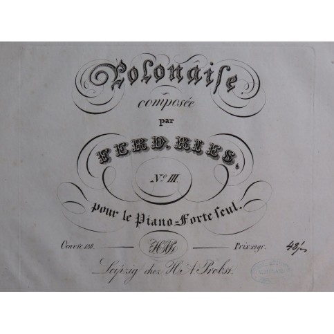 RIES Ferdinand Polonaise op 138 Piano ca1825