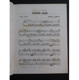 LAMOTHE Georges Chanson Arabe Piano XIXe siècle