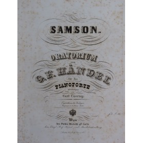 HAENDEL G. F. Samson Oratorio Ch. Czerny Piano ca1846