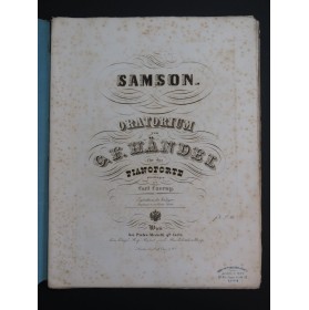 HAENDEL G. F. Samson Oratorio Ch. Czerny Piano ca1846