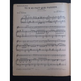 POUPON Blanche Tu n'as fait que passer Chant Piano 1918