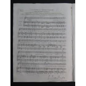 BERTON H. Couplets de l'Opéra d'Aline Chant Piano ou Harpe ca1820