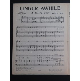 ROSE Vincent Linger Awhile Chant Piano 1924