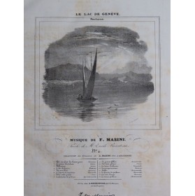 MASINI F. Le Lac de Genève Chant Piano ca1840