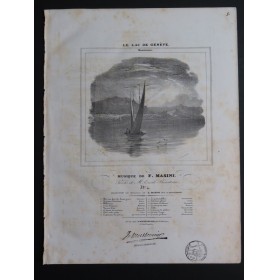 MASINI F. Le Lac de Genève Chant Piano ca1840