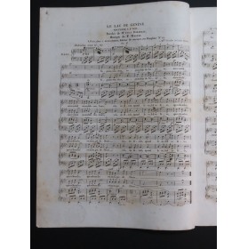 MASINI F. Le Lac de Genève Chant Piano ca1840