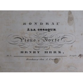 HERZ Henry Rondeau à la Cosaque op 2 Piano ca1820