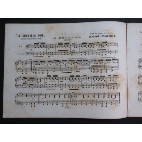 LONGUEVILLE Alphonse Le Chasseur Noir Piano 4 mains ca1853