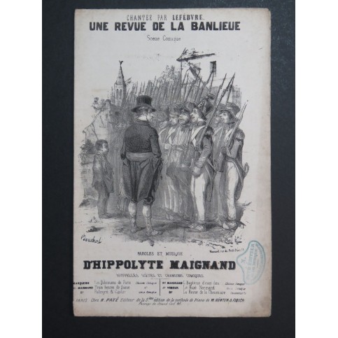 MAIGNAND Hippolyte Une Revue de la Banlieue Chant Guitare ca1830