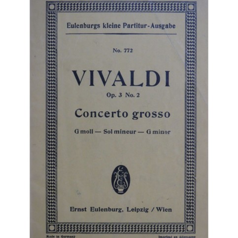 VIVALDI Antonio Concerto Grosso op 3 No 2 Orchestre