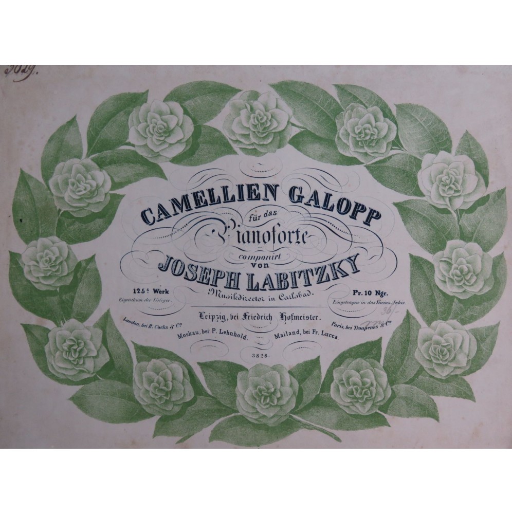 LABITZKY Joseph Camellien Galop Piano ca1845