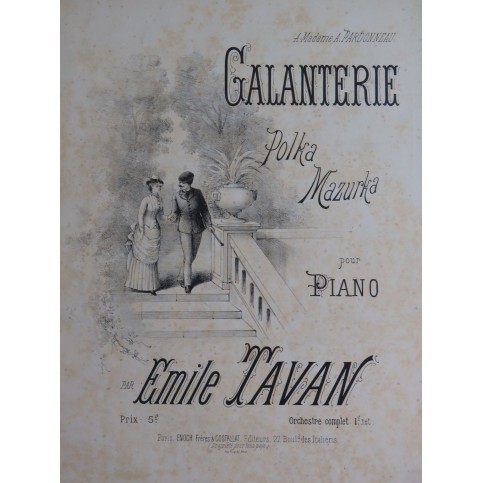 TAVAN Émile Galanterie Piano ca1883