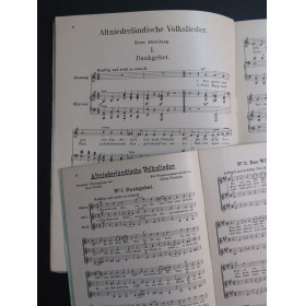 RONTGEN Julius Altniederländische Volkslieder Chant Piano 1902