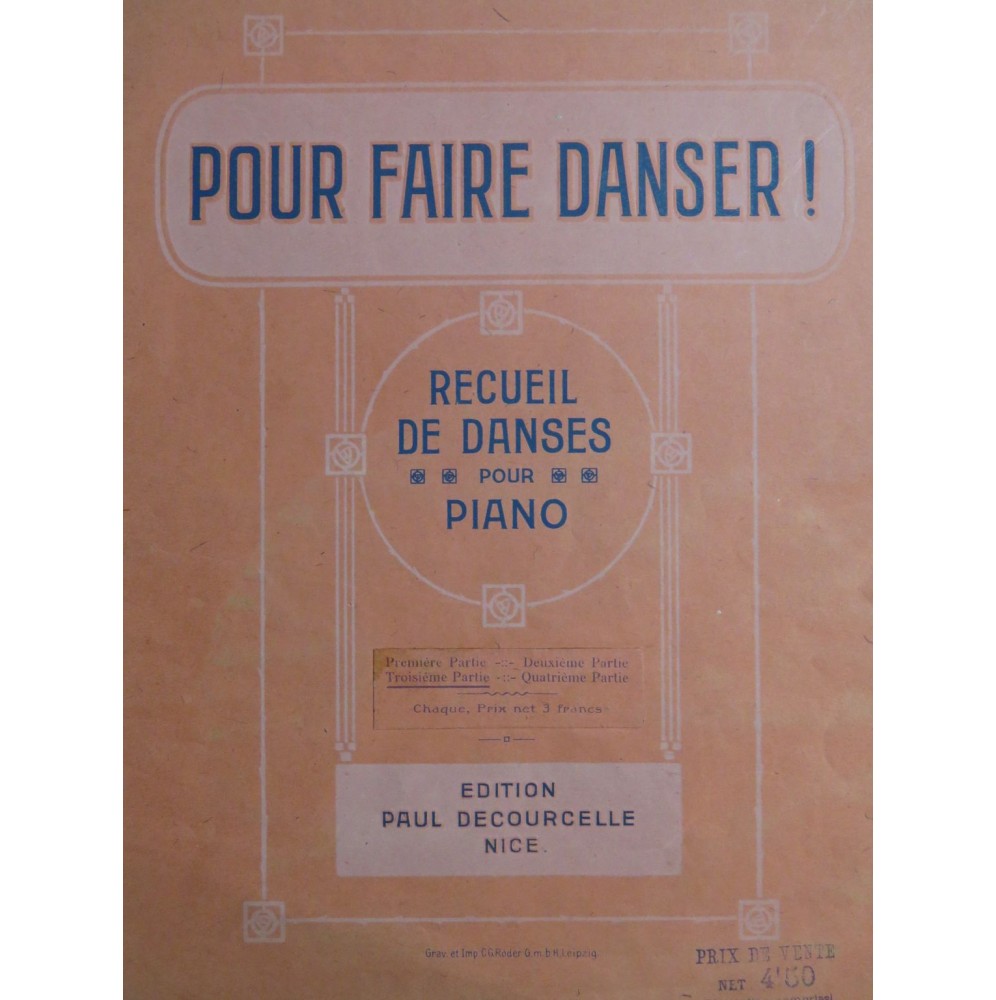 Pour faire Danser Recueil de Danses 3e Partie Théorie Piano