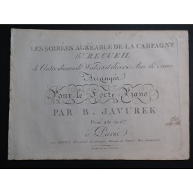 JAVUREK B. Recueil No 15 Contredances Walzes Danse Piano ca1820