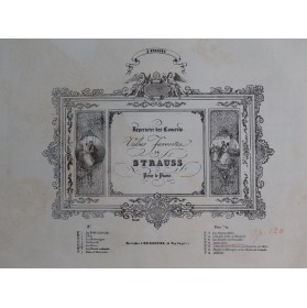 STRAUSS Johann Valse Favorite Saint Cécile Piano ca1840