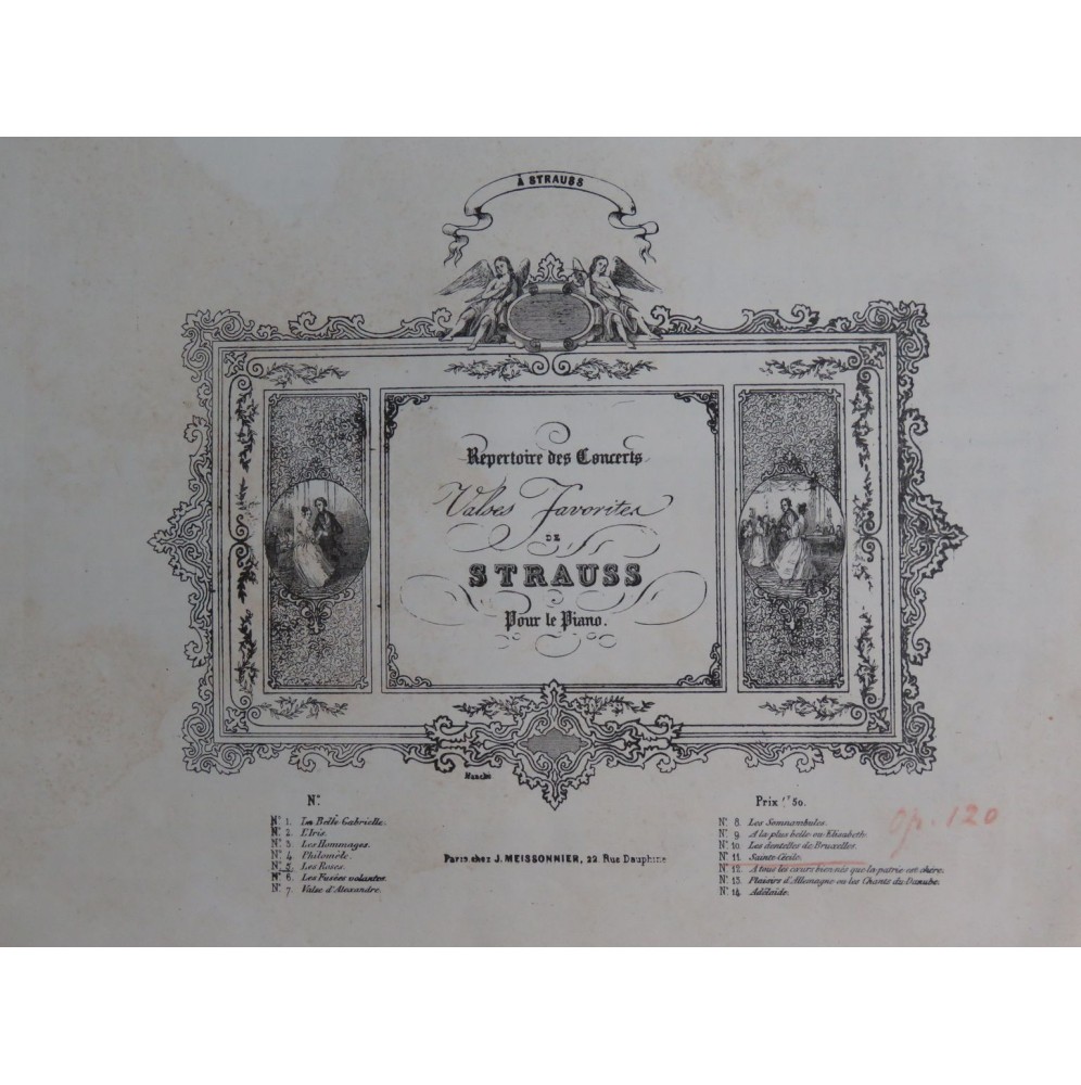 STRAUSS Johann Valse Favorite Saint Cécile Piano ca1840