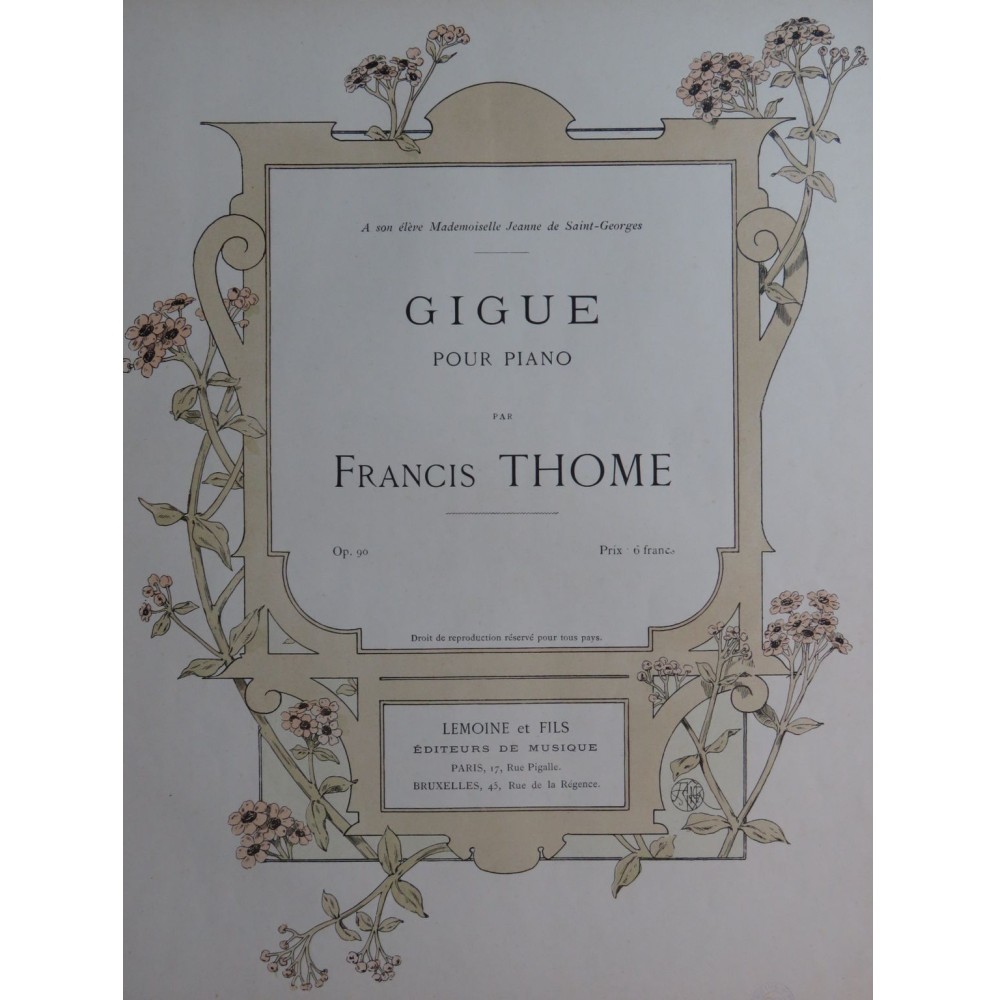 THOME Francis Gigue Piano ca1890