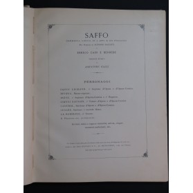 MASSENET Jules Saffo Sapho Opéra en italien Chant Piano 1898