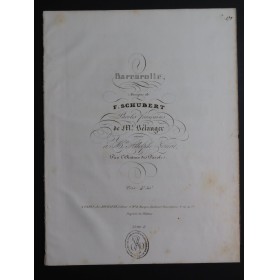 SCHUBERT Franz Barcarolle Chant Piano ca1835