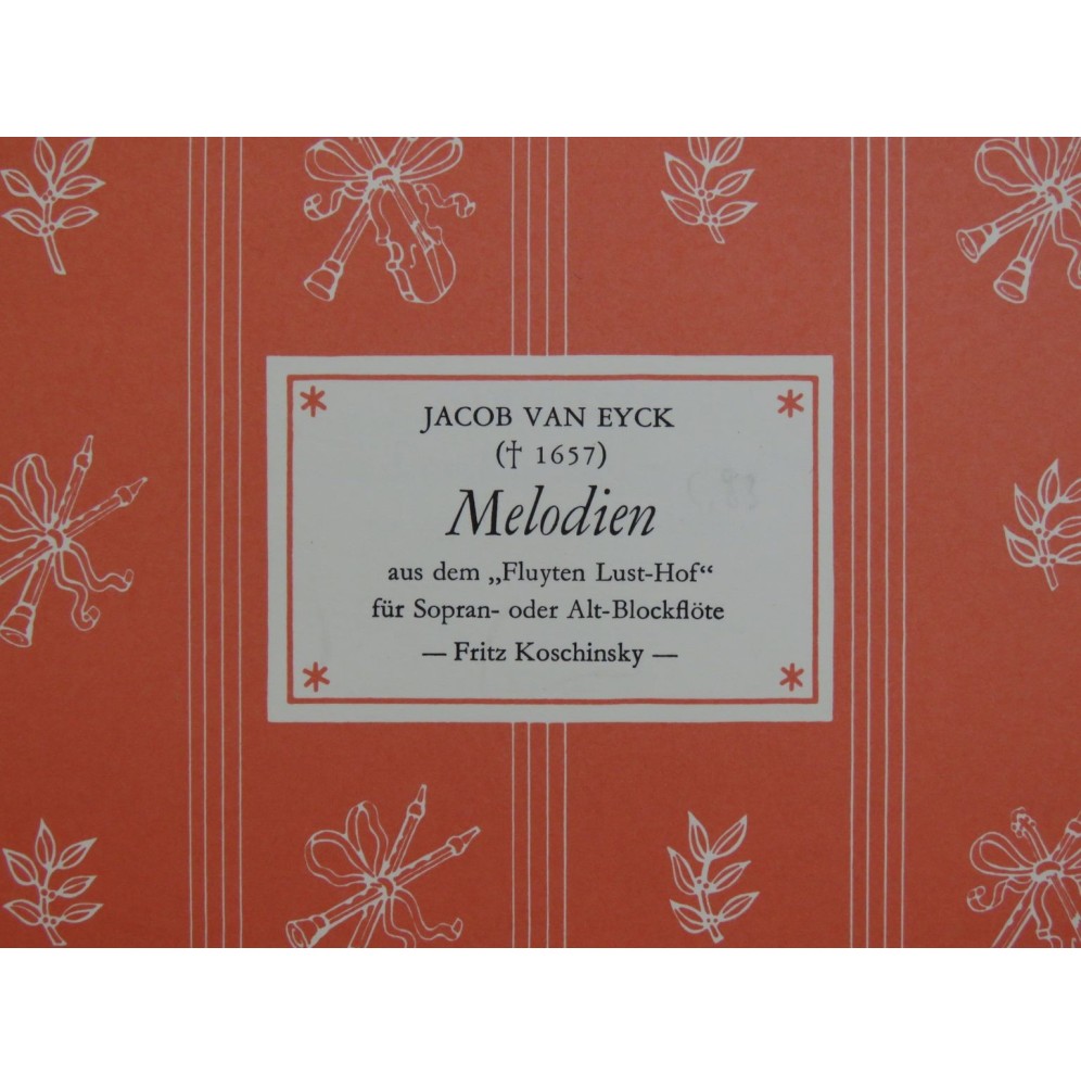 VAN EYCK Jacob Melodien Flûte à bec 1966