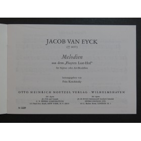 VAN EYCK Jacob Melodien Flûte à bec 1966