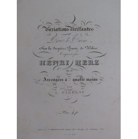 HERZ Henri Variations Dernière Pensée Weber Piano 4 mains ca1845